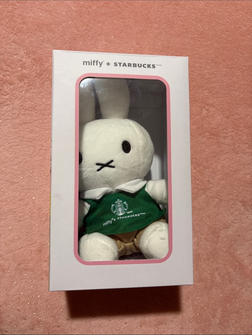 miffy x Starbucks White Plush Bunny in Green Apron